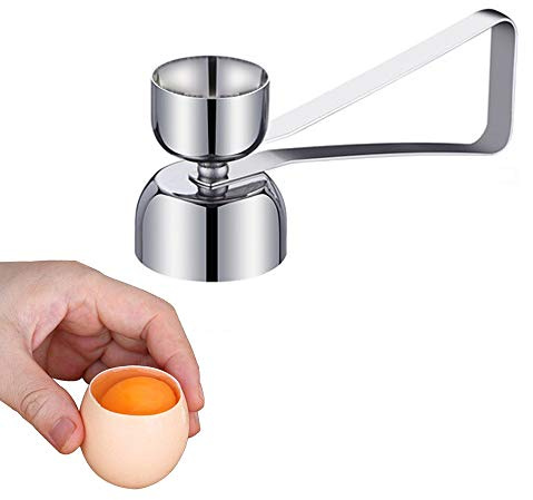 Eierköpfer Eierschalenschneider Edelstahl Eierknacker Öffner Entferner für rohe, weiche oder hart gekochte Eier - 2 Größen