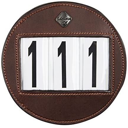 LeMieux Zaumzeug Nummernhalter Road Distressed braun Wettbewerbs-Zahlenhalter, Einheitsgröße