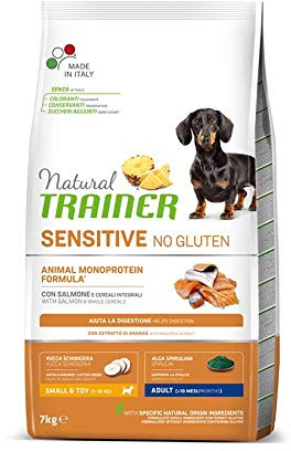 Trainer Natural Sensitive No Gluten Small & Toy Adult Trockenfutter für Hunde mit Lachs 7,5 kg