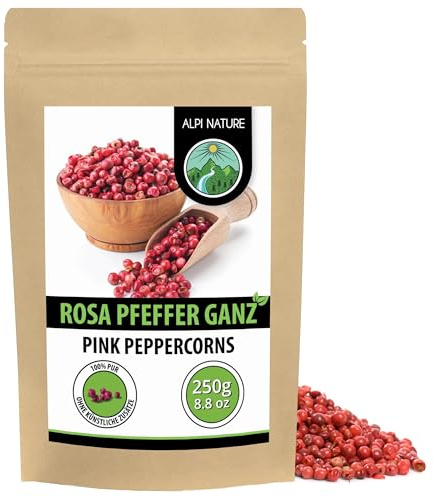 Alpi Nature Rosa Pepparkorn 250g, Hel Rosa Peppar, Hela Pepparkorn för Matlagning