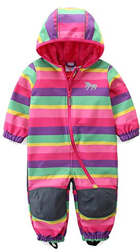 umkaumka baby flicka unicorn rainbow softshell overall all softshell kostym vattenavvisande vindtät fleece lila 98