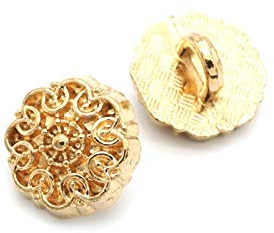 TikTako 30Pcs 10mm Metallknöpfe Annähen von Knöpfen für Hemd Dekor Schnallen Gold, 10mm