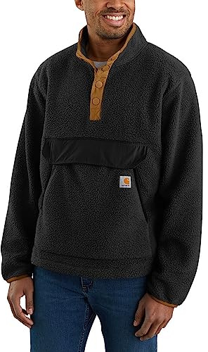 Carhartt RELAXED FIT FLEECE PULLOVER, Giacca in Pile, Uomo, Black, M