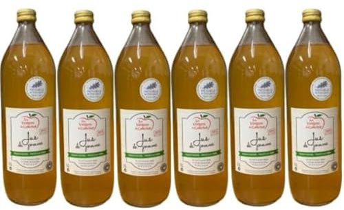 Jus de pomme artisanal Vendéen, 100% pur jus, sans sucre ajouté et sans conservateur 6 x 1 litre.