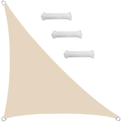 Sun Shade Sail Outdoor Waterproof Right triangle 6x6x8m Shade Sails Canopy UV Protection for Garden Patio Block With Rope Shade Sail Kit Creamy-white