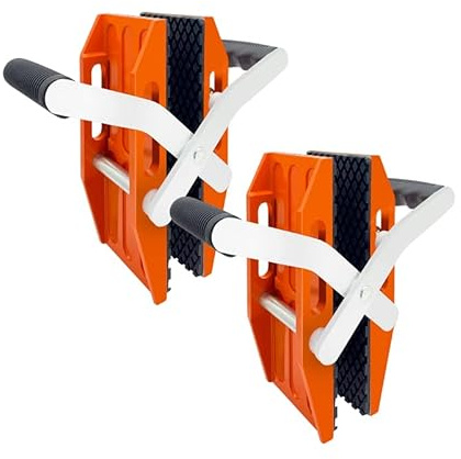 High Eagle 2 Pack Double Handed Stone Carrying Clamps Granite Panel Lifter Tools Rubber-lined for Lifting Quartz Worktop Slab Marble Glass 660lbs Loaded