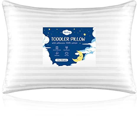 Småbarnskudde, 13 x 18 mjuka babykuddar för att sova, maskintvättbar barnkudde, perfekt för resor, barnsäng, 1 paket (ej med örngott)