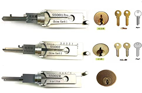 SS001 SS002R und SS002 2 in 1 Decoder und Pick Tools für S-Groove Lock Elektrisches Schloss, Türschloss, Schlafzimmerschloss
