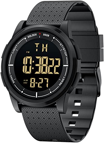 Affute Uhren Herren & Damen Minimalistisch Sport 5ATM Schwimmen Digital wasserdichte Armbanduhr, Ultra-Dünne Weitwinkel-Display Gummi-Armband Armbanduhr für Jungen Mädchen