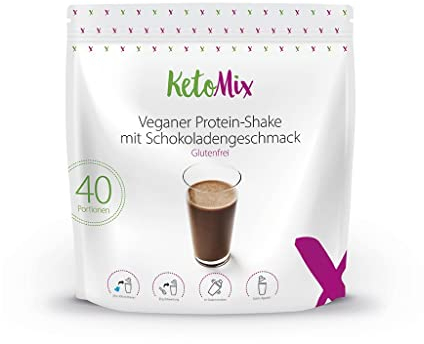 KetoMix Laktosefreier (veganer) Protein-Shake mit Schokoladengeschmack | 40 Portionen, 1200 g