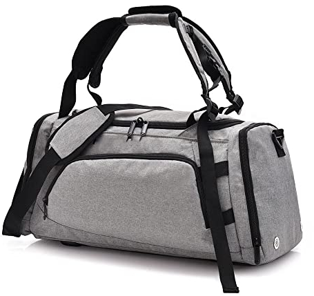 KLZUOPT Wanderrucksack 30L Sport Sporttasche Damen Mann Fitness Reise Handtasche Outdoor Angelrucksack Multifunktions Große Umhängetasche Mode Yoga Pack (Farbe: Hellgrau)