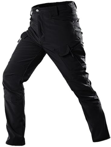 Pantaloni da trekking invernali da uomo, impermeabili, in softshell, foderati in pile, per neve, sci, taglia M, colore: nero