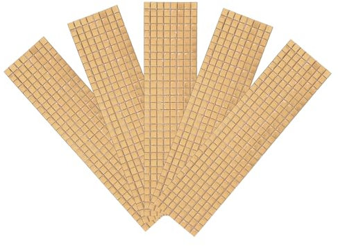 QUARKZMAN 5 Stück Fliesenaufkleber, 5 x 5 mm Fliesenfolie Bad Mosaikfliesen Fliesen überkleben für Bad Küche Wohnzimmer Dekoration - braun