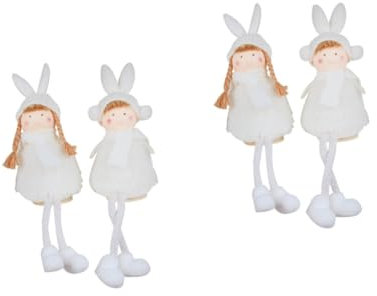 MAGICLULU 4 Stück Weihnachtsengel Puppe Ornamente Geschenke Für Die Trauzeugin Weihnachtliche Tischdekoration Geschenke Für Mädchen Sitzende Puppe Stoff Kind Schreibtisch Vorschlagsbox Weiß
