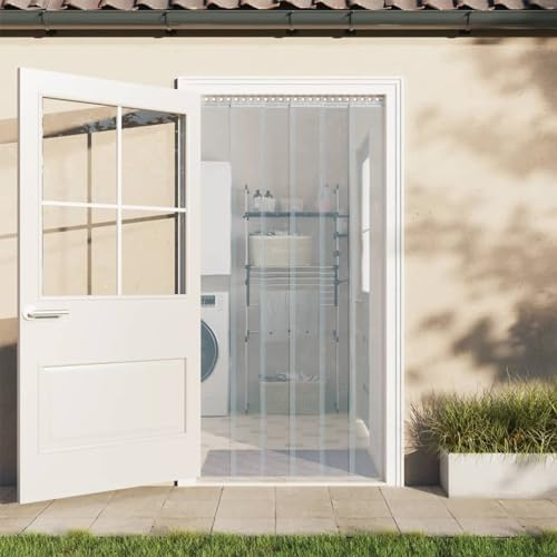 LAPOOH Türvorhang Transparent 200x1,6 mm 50 m PVC, Türvorhang Kälteschutz, Thermofolie Fenster, Kälteschutzvorhang, Thermo Vorhänge Gegen Kälte, Wärmeschutzvorhang Tür 153858