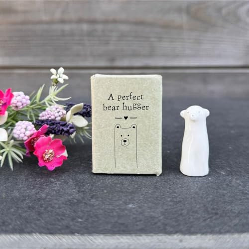Luck and Luck Personalised Small Porcelain Matchbox Bear Hug, Friendship Boxed Gift, A perfect bear hugger, Pocket Hug, Keepsake Mini Ornament, Porcelain Token Gift