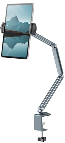Desire2 Soporte portátil para tablet con brazo flexible, elegante soporte de escritorio, brazo totalmente ajustable para la mayoría de las tabletas, soporte portátil para tablet para un