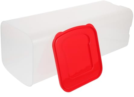 TOPBATHY Airtight Red Bread Storage Box Plastic Bread Keeper Container for Kitchen Counter