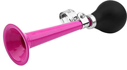 Fahrradhupe, 2,2-Zoll-tragbare, Robuste Fahrradhupe aus Gummi und Eisenmaterial, 5-Farben-Retrohorn, Fahrradhupe mit Ring, Geeignet für Mountainbikes, Strandautos und Mehr (Rosa)
