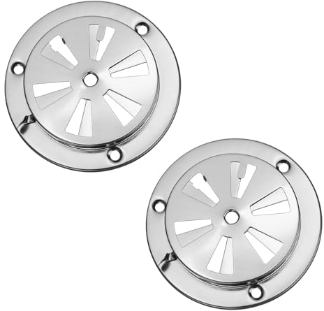 SUMNACON 2 Pcs Stainless Steel BBQ Smoker Air Vent Set, Adjustable BBQ Grill Smoker Exhaust Vent Stove Air Vent Replacement Smoker Parts for Adjusting BBQ Smoker, Grill Vents, Stove Airflow