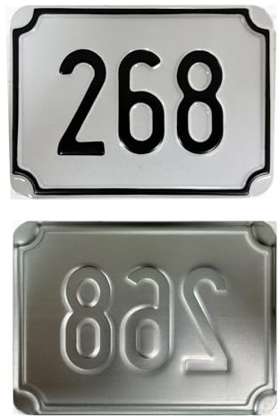 Hausnummernschild für den Außenbereich, personalisierbar mit Prägung auf reflektierendem Aluminiumschild