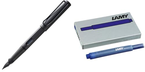 Lamy safari moderner Füllhalter 017 aus robustem Kunststoff & 1202077 T 10 Tinte 825 Tintenpatrone mit großem Tintenvorrat in der Farbe Blau