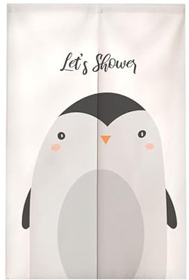 Türvorhang Pinguin Orange Schwarz Küchenvorhänge Polyester Raumteiler Vorhang Kurz Scheibengardinen mit Teleskopstange Vorhänge Kurz Türvorhang Insektenschutz Fliegenvorhang Terrassentür 70x150cm