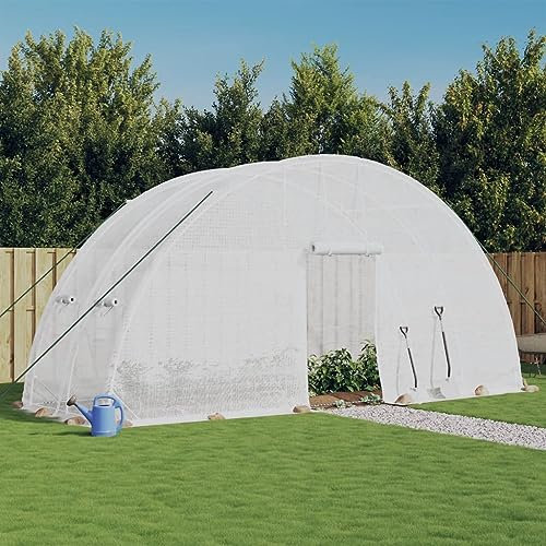 Gecheer Invernadero Espacioso de Alta Resistencia con Estructura de Acero y Cubierta de PE - Ideal para Jardinería Aficionada
