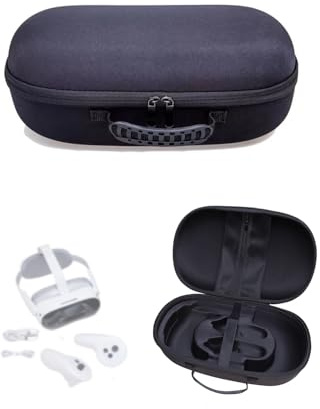 Rokeblau VR Zubehör Estuche rígido de Transporte Tasche para Pico 4 Ultra/Meta Quest 3/3S, Bolsa de Viaje para Guardar Accesorios de Realidad Virtual, Correa Elite, Controladores táctiles, Negro
