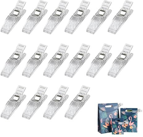 16PCS Large Transparent Plastic Blind Clips for Window Shades and Fabric Crafting