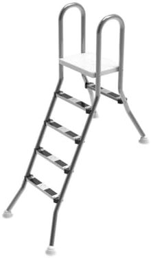 OKU Hochbeckenleiter V2A Leiter Poolleiter Edelstahl 4/1 oder 5/1 Stufen, Ausführung:Beckenhöhe 1.20 m 1 x 4 und 1 x 1 Stufen