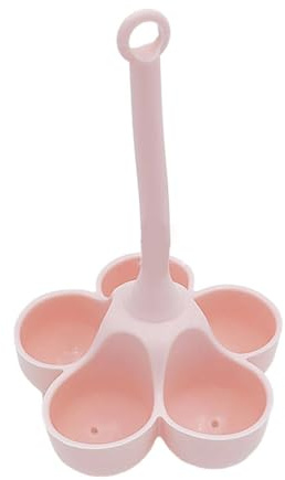 Quystetes Cocedor de Huevos de Silicona de 5 Orificios, Bandeja para Huevos Vapor Resistente una Altas Temperaturas, Herramientas Alimentos Complementarios Calidad Alimentaria, Color Rosa