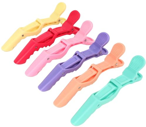 MOTIBACK Haarklammern Friseurbedarf, Abteilklammern Friseur, Haarclips zum Stylen und Schneiden, Kunststoff Haarklammer für Wellen, Färbung und Styling, 6 Packs
