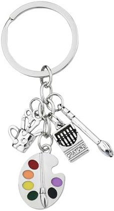 Artist Palette Keyring Gifts for Artist Art Gifts for Women Men Best Friend Birthday Gifts for Artists Painter Art Lovers Gifts for Art Students Teachers Paint Brush Keyring Gift for Daughter Son