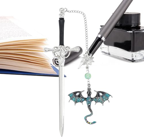 YNPQTDS Bokmärke Fourth Wing - Dragon Book Clip | Dekorativt bokmärke för läsning med hänge för kvinnor, lärare, studenter, läsare, skola, pendling