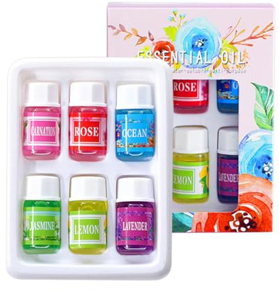 Diffusore di oli per aromaterapia, olio profumato per umidificatori, fragranza solubile in acqua, 6 pezzi, per camera da letto, bagno, auto