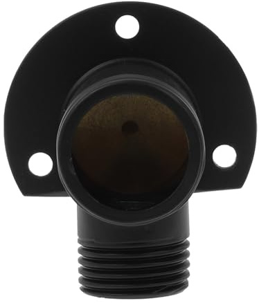 SUPVOX Conector de Grifo de Ducha Empotrado a Superficie 25/20mm Negro | Cobre Resistente al Óxido, Soporte Reforzado y Montaje DIY Exterior, Incluye Soporte Tornillos No Incluidos