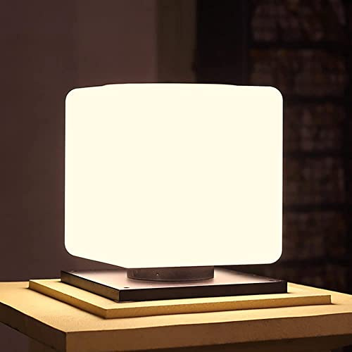 BLOOHK Lampada da Esterno a Forma di cubo Moderno, Lampada a Colonna a LED Impermeabile IP65 per Patio, terrazza, Giardino, vialetto, Ingresso e vialetto d'accesso, Lampada da Giardino Quadrata
