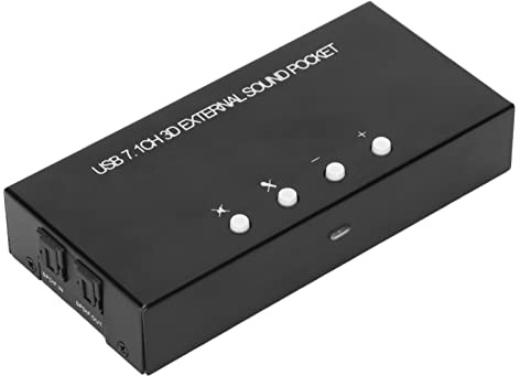 Denash 7.1 Channel Sound Card Dual-Mikrofoneingangsadapter für Computer, Surround-Sound-Stereo-Schallkarte für PC, USB-Stecker und Play- für Heimkino [Externe Soundkarte]