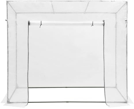 Loobiiny Tunnel en film, serre pour plantes, avec 2 fenêtres d'aération, abri en film pour l'extérieur, toit incliné, film de serre 200 x 77 x 170 cm