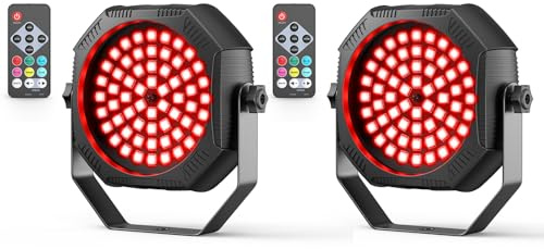 30W Mini RGBW akku 60 LED Par Licht mit Fernbedienung Wiederaufladbar Batterie Bühnenlicht Stroboskoplicht mit Sprachsteuerung, Automatikmodus Discolicht für DJ Party Geburtstag Zimmer (2 Stück)