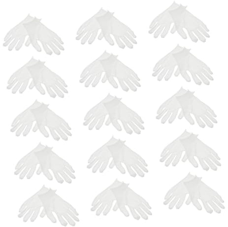 LALADEFIEE 15 Paires Coton Blanc Hydratants Nuit Soin Épaissis pour Eczéma et Mains Sèches Confortables et Respirants Intensif Hydratation