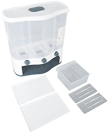 CHHELIHL 3 Distriber a grana a griglia Box 6l di grande capacità di grande capacità di riso e contenitore di stoccaggio a grana con coperchio per alimenti secchi (Verde)