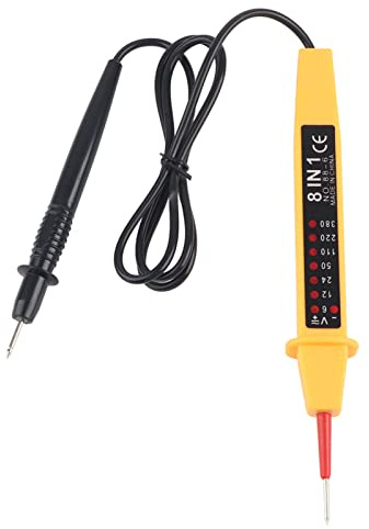 Segrehy 8-in-1 Spannungsprüfer Stift, Multifunktions Spannungsprüfgerät AC/DC 6-380V, Auto Elektrotester mit LED Anzeige und Schraubendreher, für Kfz-Werkstatt, Elektroinstallation und DIY Heimwerker