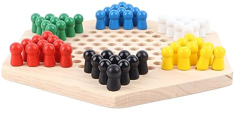 Fdit Langlebiges Chinesisches Dame-Spiel aus Massivem Holz mit Bunten Stiften für Strategische Planung für