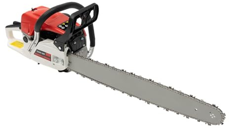 Tronçonneuse à gaz 2 temps 52 cc – Barre de 56 cm 2 kW 7500 tr/min Tronçonneuse à essence professionnelle avec démarreur à main et interrupteur de sécurité