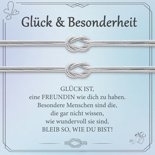 2 Stück Partner Armbänder Knoten Armband Damen, Freundschaftsarmbänder