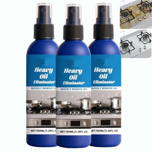 Sprays Anti-graisse Robustes, Nettoyants Pour Taches D'huile De Cuisine, Spray Nettoyant Pour Four, Spray Nettoyant En Acier Inoxydable, Dégraissant Polyvalent, Détachant Tenace, (3PCS)