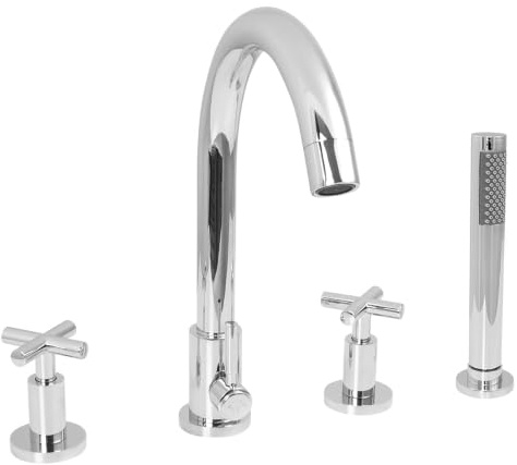 Welfenstein 4-Loch Wannenrandarmatur WRA-03 Zweigriffmischer Badewanne