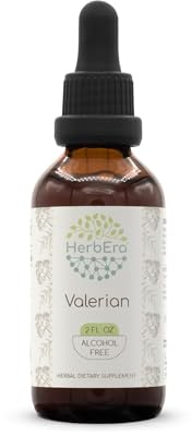 HerbEra Valerian B60 Alcohol-Free Herbal Extract Tincture, Concentrated Liquid Drops Natural (Valeriana Officinalis) Dried Root (2 fl oz)